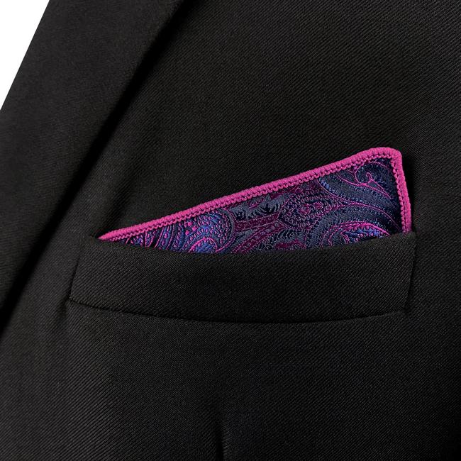 shlax & wing HH15 Purple Geometric Mens Pocket Square Silk Fashion Wedding Handkerchief Classic Dress Hanky Groom Solo hoy