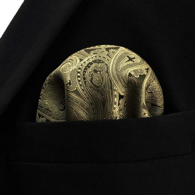 shlax & wing EH16 Brown Paisley Mens Pocket Square Silk Fashion Hanky Groom Dress Wedding Oferta especial de fábrica