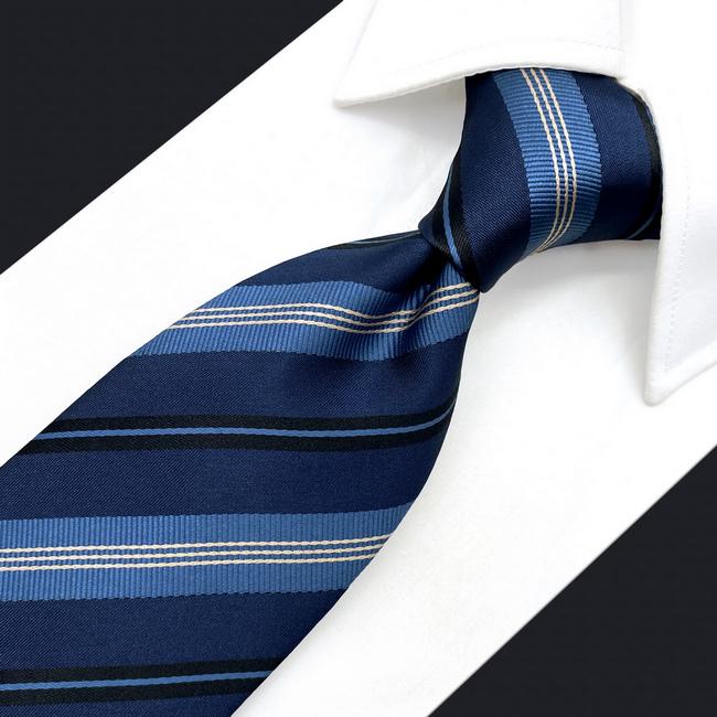 shlax & wing A85 Navy Blue Striped Mens Neckties Pocket Square Set Wedding Classic Party Fashion Extra Long Size Solo queda un día