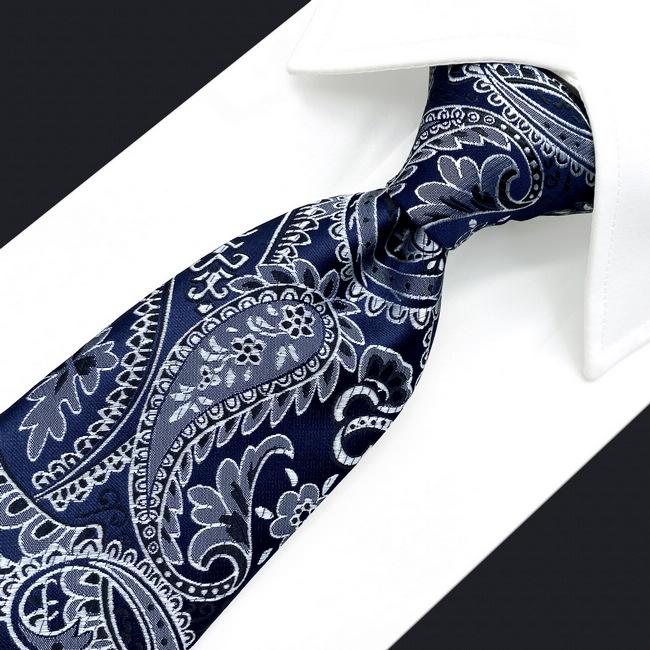 shlax & wing A87 Blue Paisley Mens Ties Pocket Square Set Luxury Gift Accessories 63″ Necktie Party Grandes descuentos