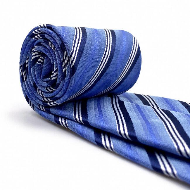 shlax & wing A89 Light Blue Striped Mens Ties Pocket Square Set Gift Fashion Skinny Necktie Party Novelty Business Extra Long Size Liquidación