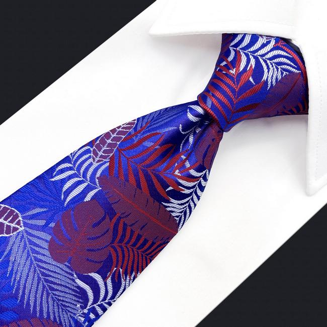 shlax & wing A91 Blue Red Abstract Mens Necktie Pocket Square Set Wedding Fashion Extra Long Size Brand New Dress Tienda de fábrica