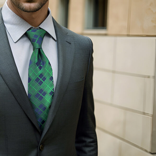 shlax & wing A92 Checked Green Mens Necktie Pocket Square Set Jacquard Woven Classic Groom 63″ Business Limitado a 3 días