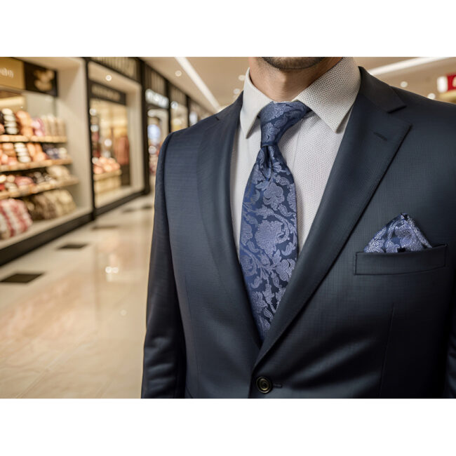 shlax & wing A94 Blue Geometric Silk Mens Neckties Pocket Square Set Fashion Business Classic Party Extra Long Size Precios de Black Friday