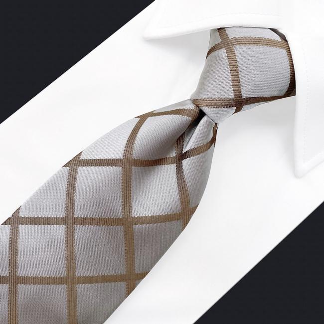 shlax & wing A95 Khaki Checkes Mens Necktie Pocket Square Set Fashion Classic Brand New En oferta