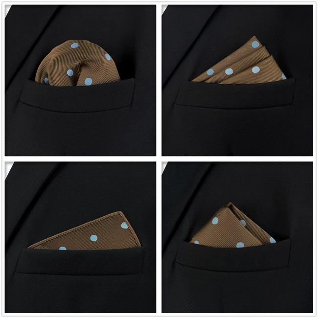 shlax & wing 5 Pieces Assorted Mens Pocket Square Maillard Style Fashion Gift Classic Handkerchiefs Set 2-93 Libre de impuestos
