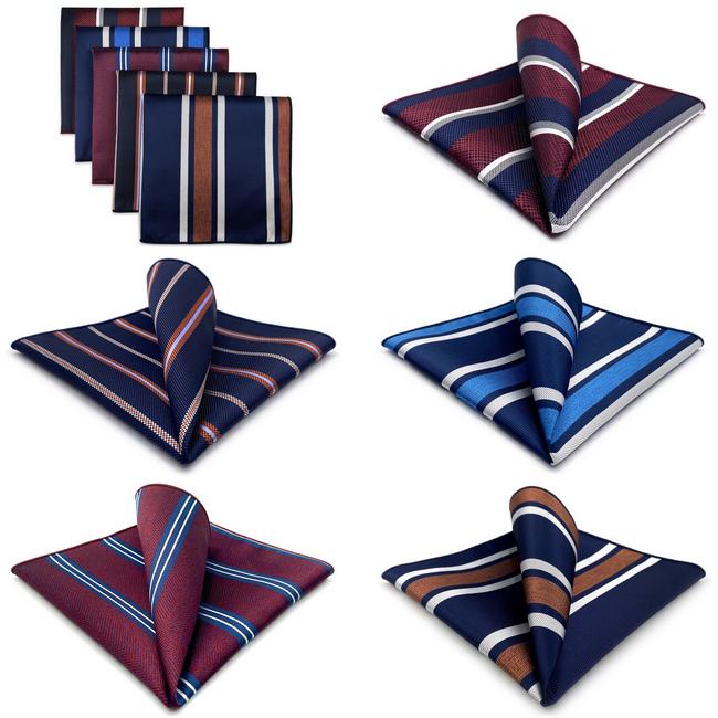 shlax & wing 5 Pieces Assorted Striped Mens Pocket Square Fashion Gift Classic Handkerchiefs Set 2-105 Descuentos del mes