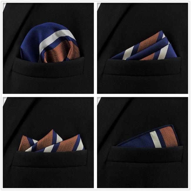 shlax & wing 5 Pieces Assorted Striped Mens Pocket Square Fashion Gift Classic Handkerchiefs Set 2-105 Descuentos del mes
