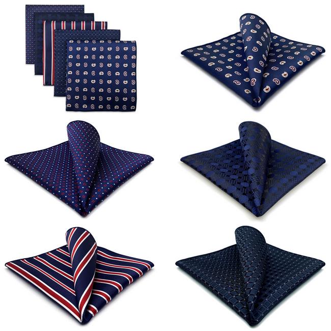 shlax & wing 5 Pieces Blue Mens Pocket Square Fashion Gift Classic Handkerchiefs Set 1-78 Oferta exclusiva