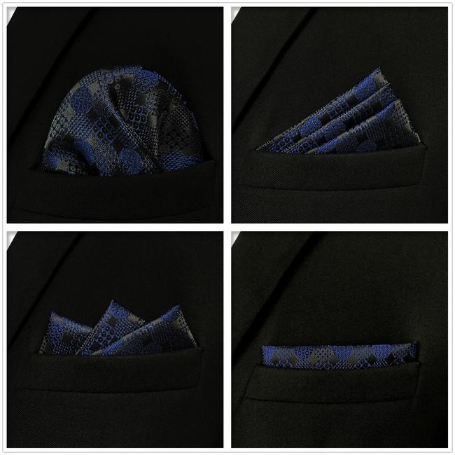 shlax & wing 5 Pieces Blue Mens Pocket Square Fashion Gift Classic Handkerchiefs Set 1-78 Oferta exclusiva