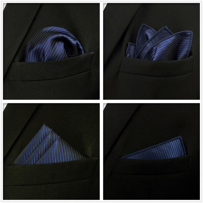 shlax & wing 5 Pieces Blue Mens Pocket Square Fashion Gift Classic Handkerchiefs Set 2-106 Última moda