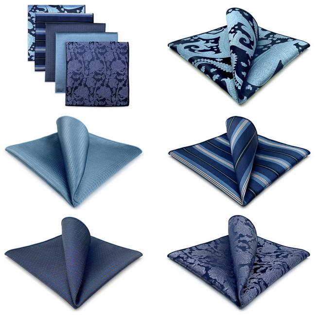 shlax & wing 5 Pieces Blue Mens Pocket Square Fashion Gift Classic Handkerchiefs Set 2-99 Descuento por venta flash
