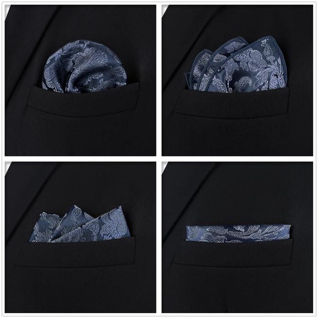 shlax & wing 5 Pieces Blue Mens Pocket Square Fashion Gift Classic Handkerchiefs Set 2-99 Descuento por venta flash