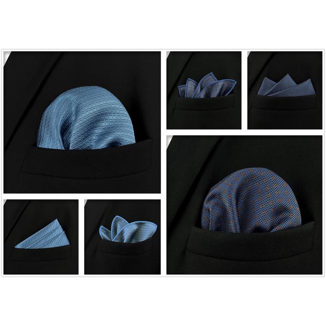 shlax & wing 5 Pieces Blue Mens Pocket Square Fashion Gift Classic Handkerchiefs Set 2-99 Descuento por venta flash