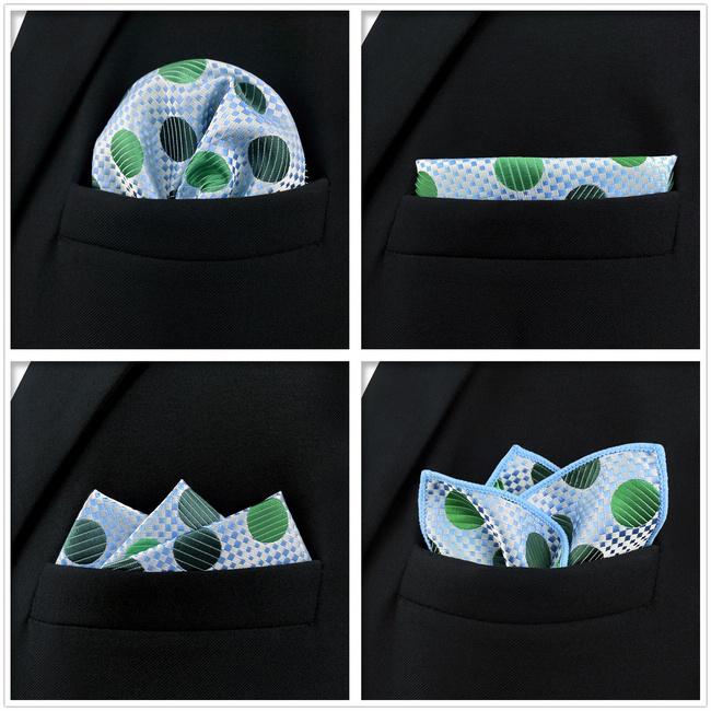 shlax & wing 5 Pieces Green Blue Mens Pocket Square Fashion Gift Classic Handkerchiefs Set 2-103 Ofertas especiales