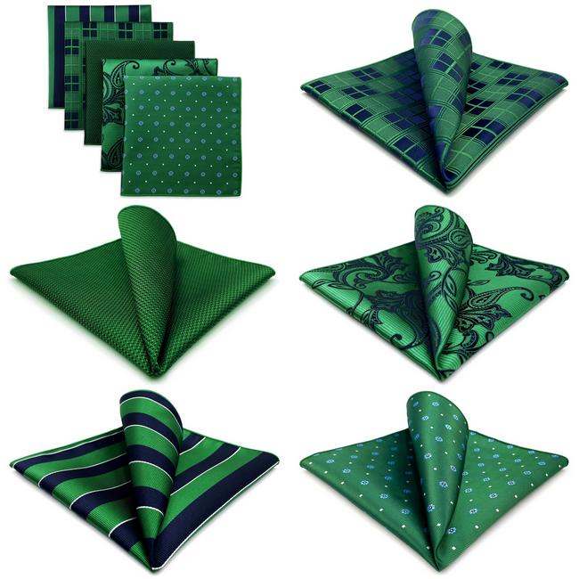 shlax & wing 5 Pieces Green Mens Pocket Square Set Brand New Gift Classic Acceossories 5-18 Grandes ahorros
