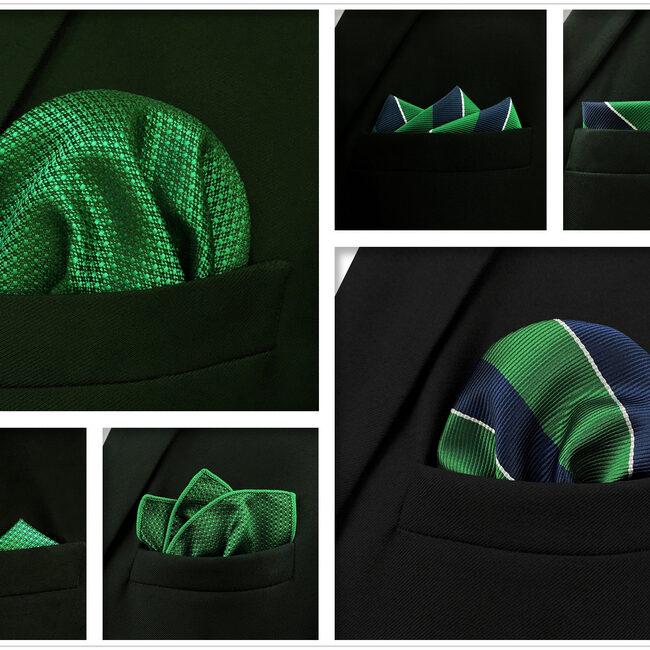 shlax & wing 5 Pieces Green Mens Pocket Square Set Brand New Gift Classic Acceossories 5-18 Grandes ahorros