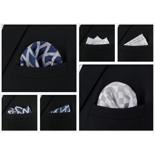 shlax & wing 5 Pieces Grey Mens Pocket Square Fashion Gift Classic Handkerchiefs Set 1-77 Rebajas de fin de temporada