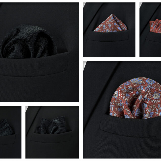 shlax & wing 5 Pieces Mens Pocket Square Brand New Gift Classic Acceossories Handkerchiefs Set 5-1 Devoluciones gratuitas