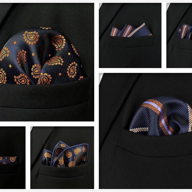 shlax & wing 5 Pieces Mens Pocket Square Brand New Gift Classic Acceossories Handkerchiefs Set 5-1 Devoluciones gratuitas