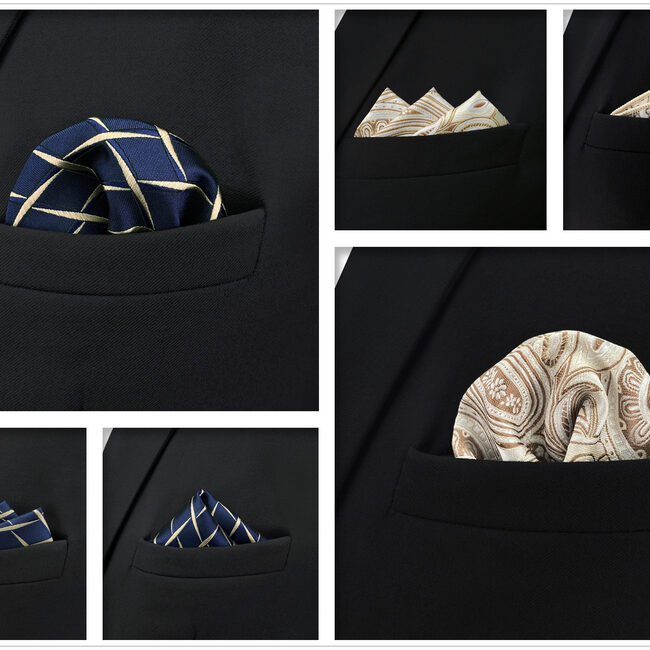 shlax & wing 5 Pieces Mens Pocket Square Brand New Gift Classic Acceossories Handkerchiefs Set 5-10 2025