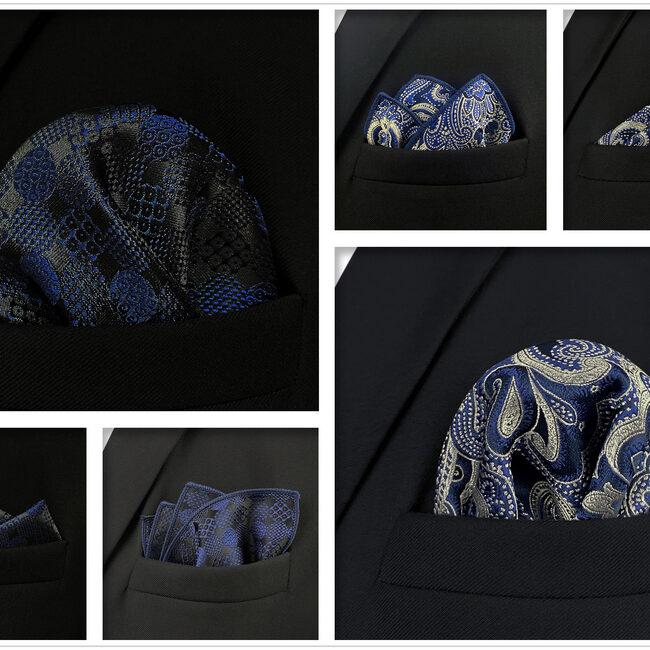 shlax & wing 5 Pieces Mens Pocket Square Brand New Gift Classic Acceossories Handkerchiefs Set 5-10 2025