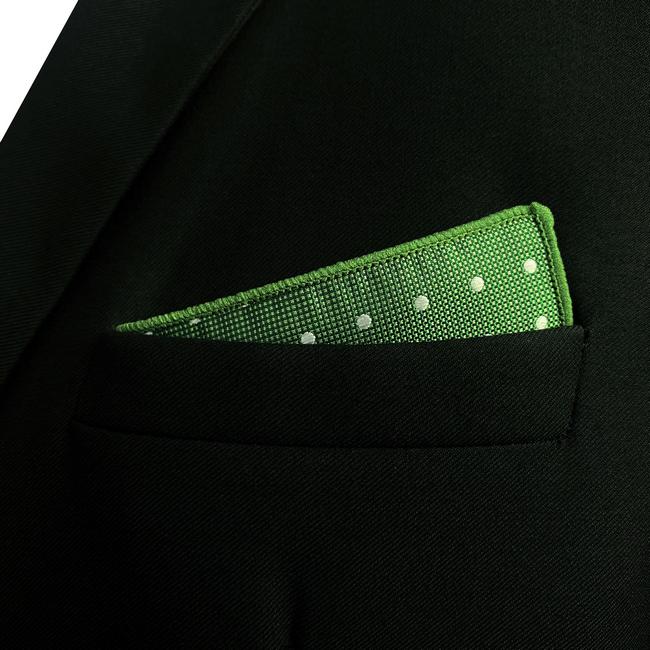shlax & wing EH21 Green Polka Dots Silk Mens Pocket Square Classic Fashion Handkerchief Brand New Accessory Hanky Ofertas