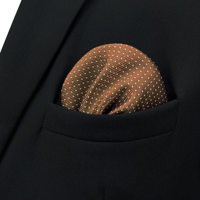 shlax & wing HH21 Brown Polka Dots Silk Mens Pocket Square Classic Fashion Handkerchief Brand New Accessory Hanky Venta caliente