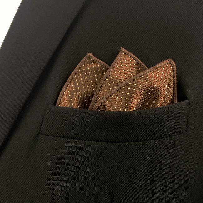 shlax & wing HH21 Brown Polka Dots Silk Mens Pocket Square Classic Fashion Handkerchief Brand New Accessory Hanky Venta caliente