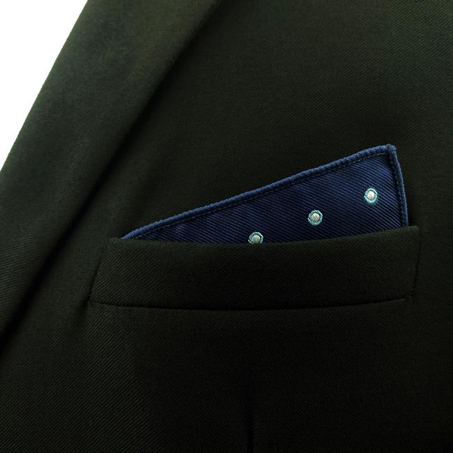 shlax & wing EH24 Navy Polka Dots Silk Mens Pocket Square Dress Classic Handkerchief Wedding Fashion Hanky Rebajas baratas