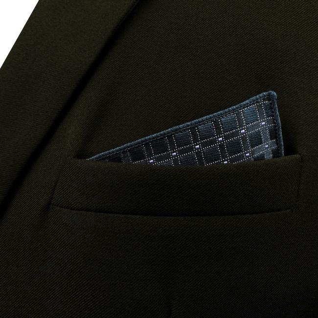 shlax & wing FH22 Navy Blue Checkes Silk Mens Pocket Square Wedding Fashion Handkerchief Novelty Dress Hanky Los más vendidos