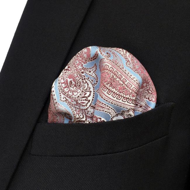 shlax & wing FH7 Azure pink Silk Mens Pocket Square Wedding Fashion Handkerchief Novelty Dress Hanky Ventas relámpago