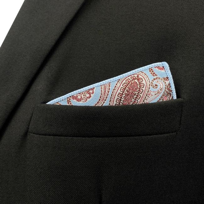 shlax & wing FH7 Azure pink Silk Mens Pocket Square Wedding Fashion Handkerchief Novelty Dress Hanky Ventas relámpago