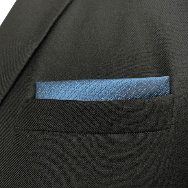 shlax & wing HH28 Blue Solid Silk Mens Pocket Square Dress Classic Handkerchief Fashion Groom Hanky Mejor oferta