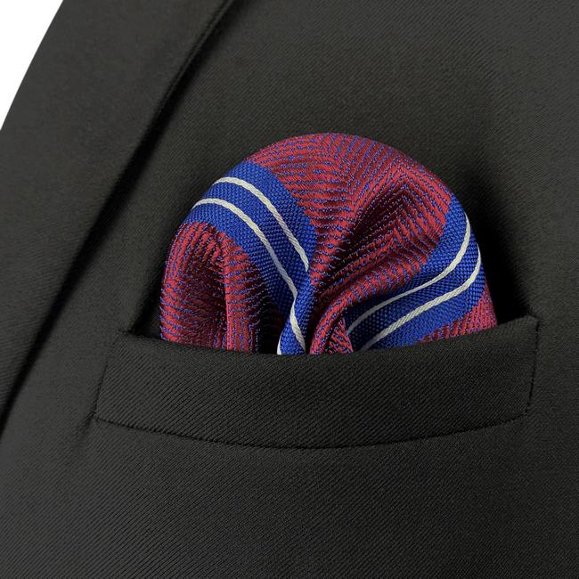 shlax & wing HH29 Multicolor Red Striped Silk Mens Pocket Square Fashion Wedding Handkerchief Dress Novelty Hanky Rebajas online