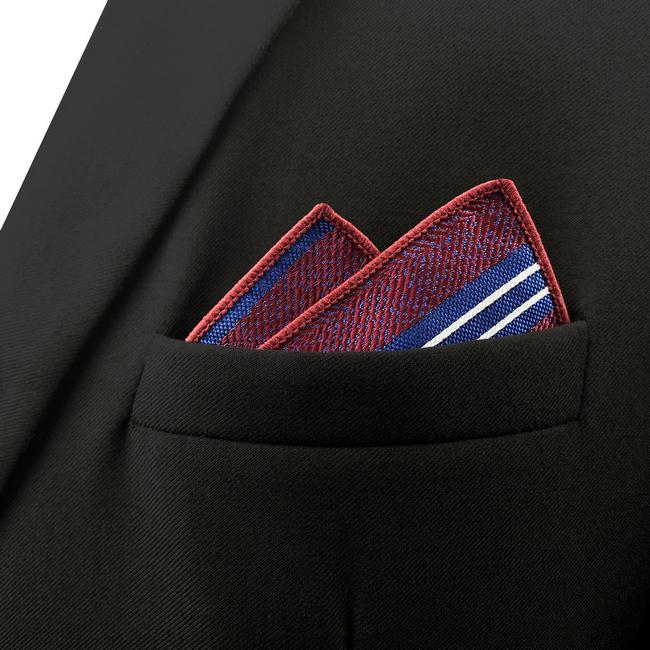 shlax & wing HH29 Multicolor Red Striped Silk Mens Pocket Square Fashion Wedding Handkerchief Dress Novelty Hanky Rebajas online