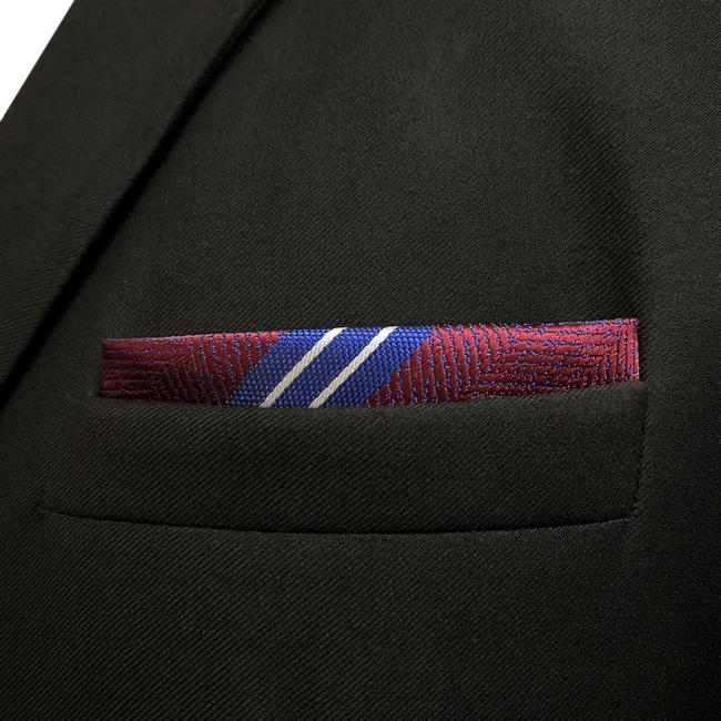 shlax & wing HH29 Multicolor Red Striped Silk Mens Pocket Square Fashion Wedding Handkerchief Dress Novelty Hanky Rebajas online