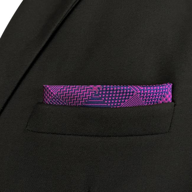 shlax & wing HH2 Purple Checkes Floral Silk Mens Pocket Square Fashion Classic Handkerchief Groom Dress Hanky Envío gratis