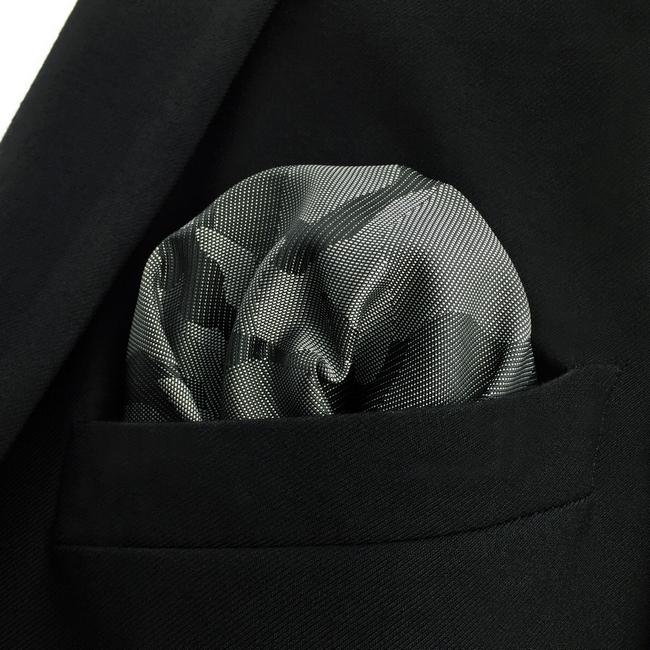 shlax & wing EH30 Dark Grey Abstract Silk Mens Pocket Square Brand New Fashion Handkerchief Classic Accessory Hanky Oferta especial