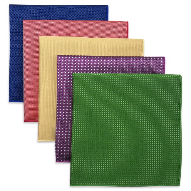 shlax & wing 5 Pieces Mens Pocket Square Brand New Gift Classic Acceossories Handkerchiefs Set 5-11