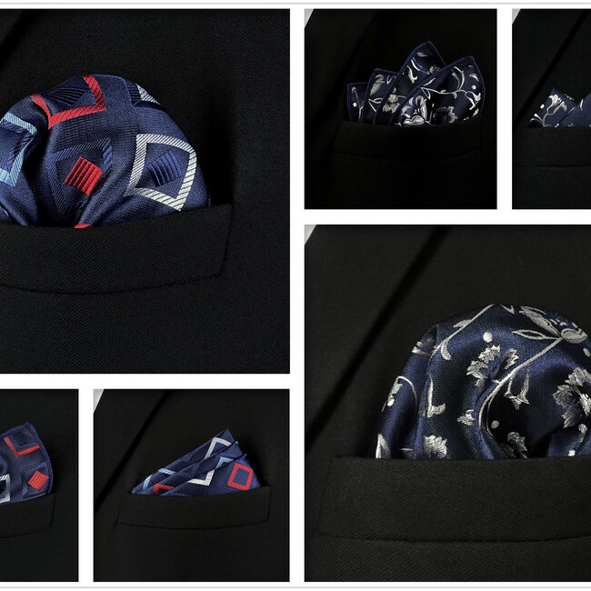 shlax & wing 5 Pieces Mens Pocket Square Brand New Gift Classic Acceossories Handkerchiefs Set 5-12 Últimos 2 días