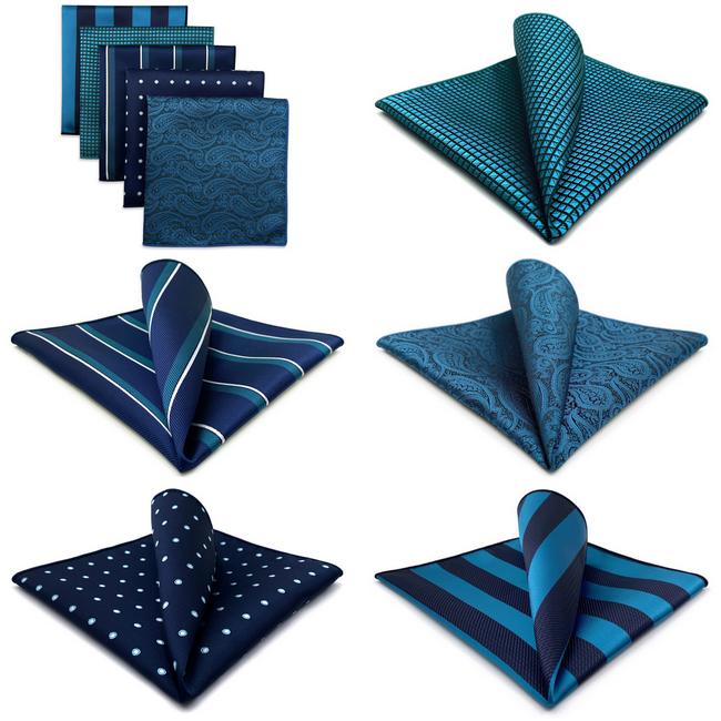 shlax & wing 5 Pieces Mens Pocket Square Brand New Gift Classic Acceossories Handkerchiefs Set 5-13 Último día