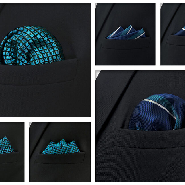shlax & wing 5 Pieces Mens Pocket Square Brand New Gift Classic Acceossories Handkerchiefs Set 5-13 Último día
