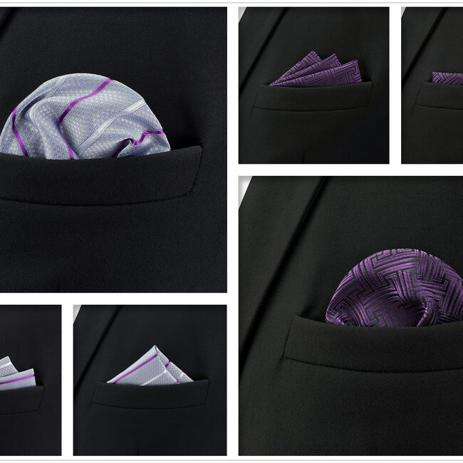 shlax & wing 5 Pieces Mens Pocket Square Brand New Gift Classic Acceossories Handkerchiefs Set 5-14 Precio de fábrica