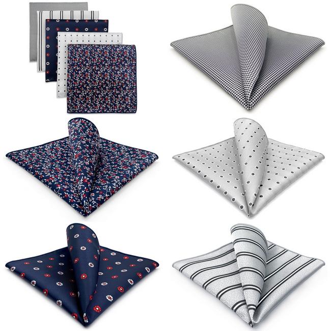 shlax & wing 5 Pieces Mens Pocket Square Brand New Gift Classic Acceossories Handkerchiefs Set 5-17 Solo hoy