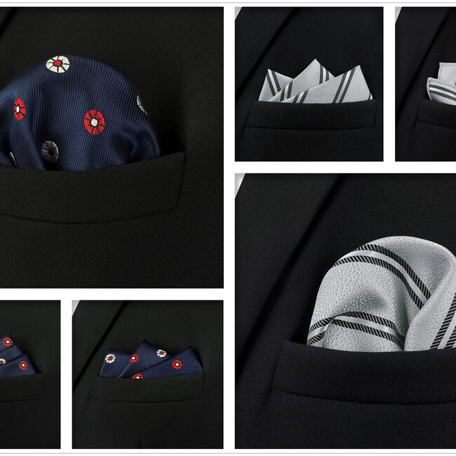 shlax & wing 5 Pieces Mens Pocket Square Brand New Gift Classic Acceossories Handkerchiefs Set 5-17 Solo hoy