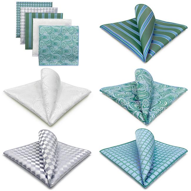 shlax & wing 5 Pieces Mens Pocket Square Brand New Gift Classic Acceossories Handkerchiefs Set 5-2 Promoción trimestral
