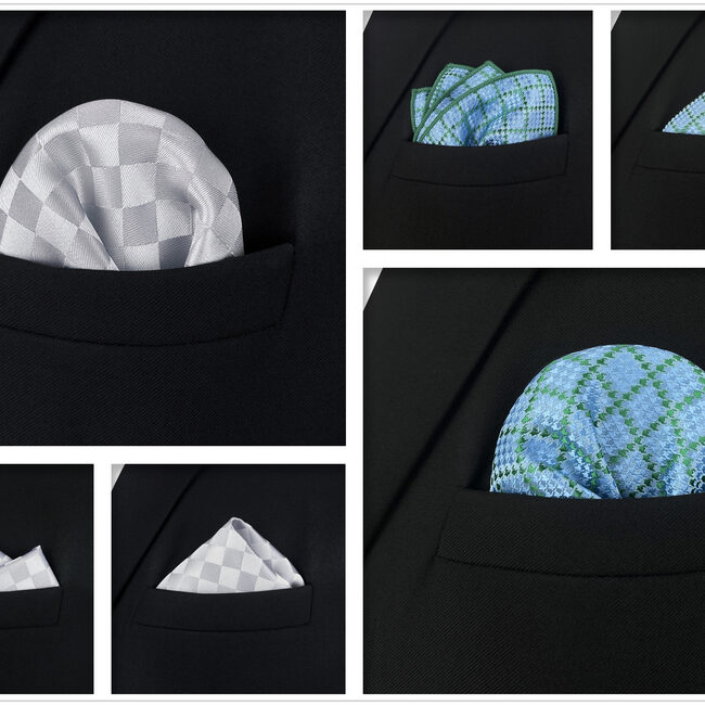 shlax & wing 5 Pieces Mens Pocket Square Brand New Gift Classic Acceossories Handkerchiefs Set 5-2 Promoción trimestral