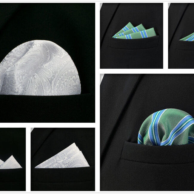 shlax & wing 5 Pieces Mens Pocket Square Brand New Gift Classic Acceossories Handkerchiefs Set 5-2 Promoción trimestral