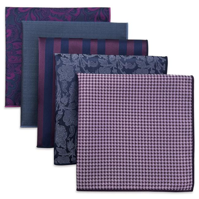 shlax & wing 5 Pieces Mens Pocket Square Brand New Gift Classic Acceossories Handkerchiefs Set 5-20 Solo queda un día
